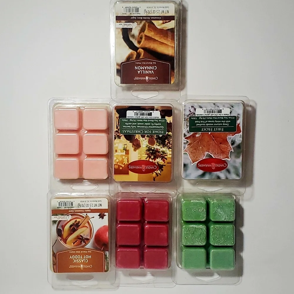 Holiday Wax Melts Bundle of 7 by CANDLE WARMERS (7) 2.5 oz. Pkgs. Holiday Scents